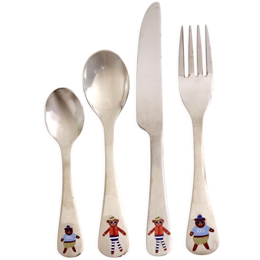 rice kinderbestek monkey and bear - 2 st | KICUT-MB | 
