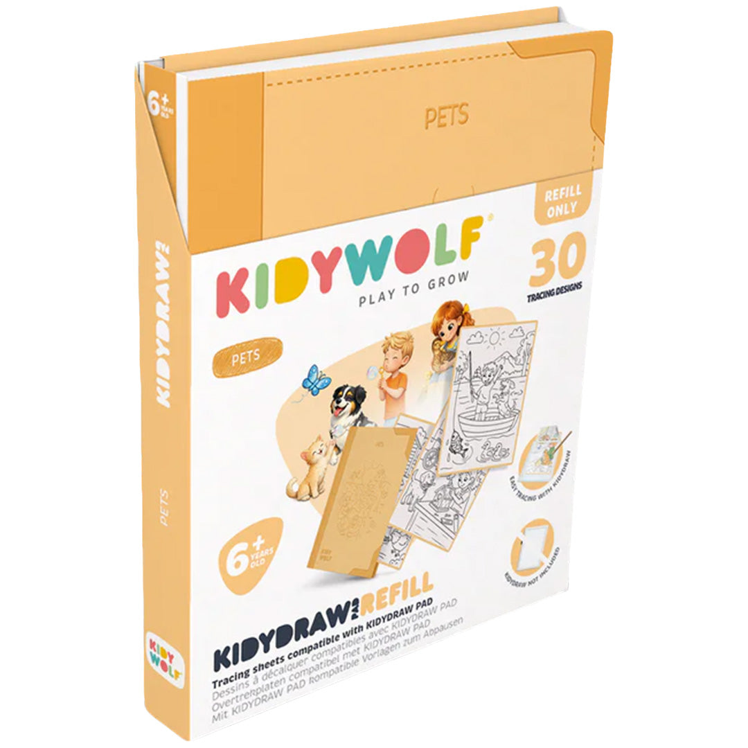 kidywolf tekeningen voor kidydraw pad - huisdieren - 30st | KIDYDRAW-PAD-REFILL6-PET | 