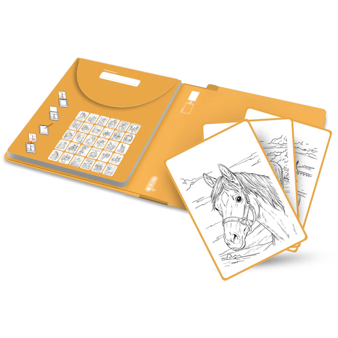 kidywolf extra tekenkaarten voor kidydraw pad - paarden - 30st | KIDYDRAW-PAD-REFILL8-HOR  | 1