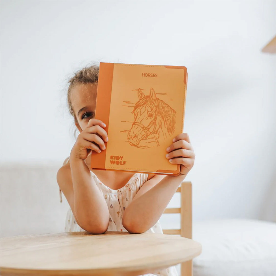 kidywolf extra tekenkaarten voor kidydraw pad - paarden - 30st | KIDYDRAW-PAD-REFILL8-HOR  | 5