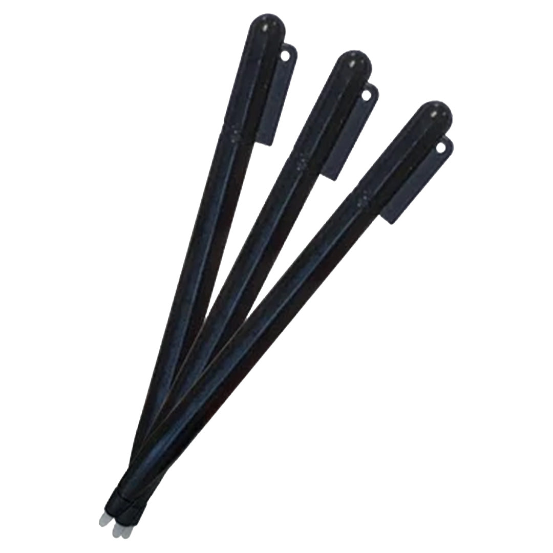 Drie zwarte Kidywolf styluspennen voor de Kidydraw mini.