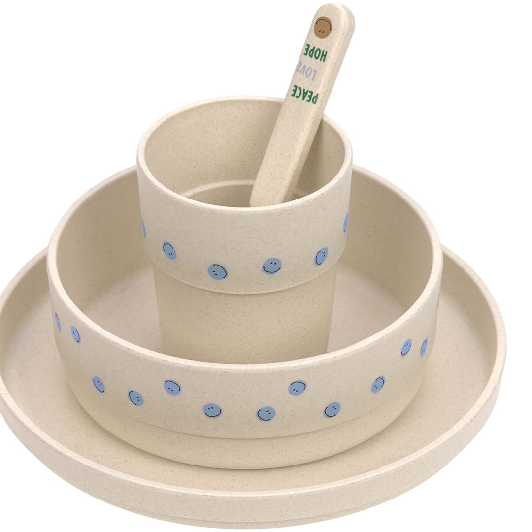 lässig serviesset happy rascals - smile sky blue - 4-delig | LAS1310062340 | 3
