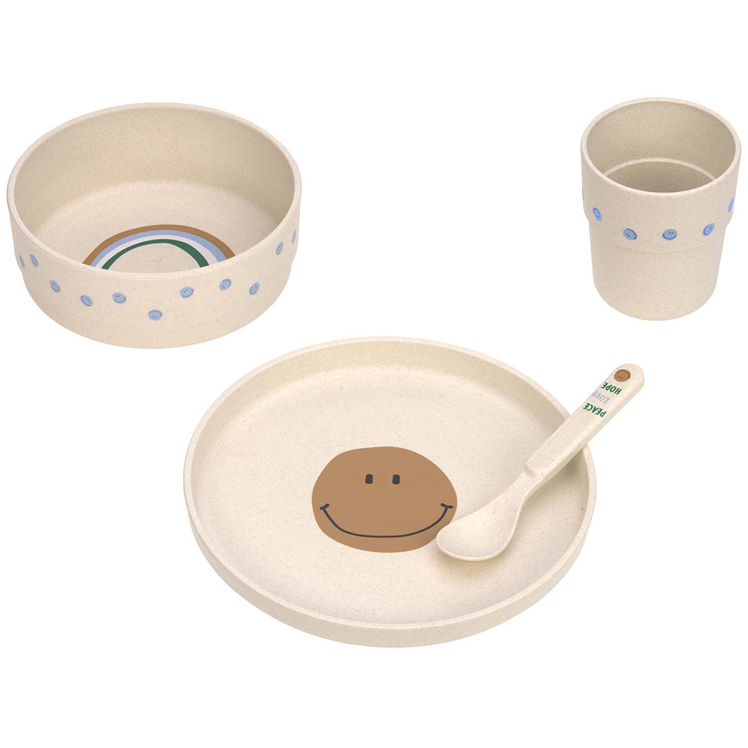 lässig serviesset happy rascals - smile sky blue - 4-delig | LAS1310062340 | 1