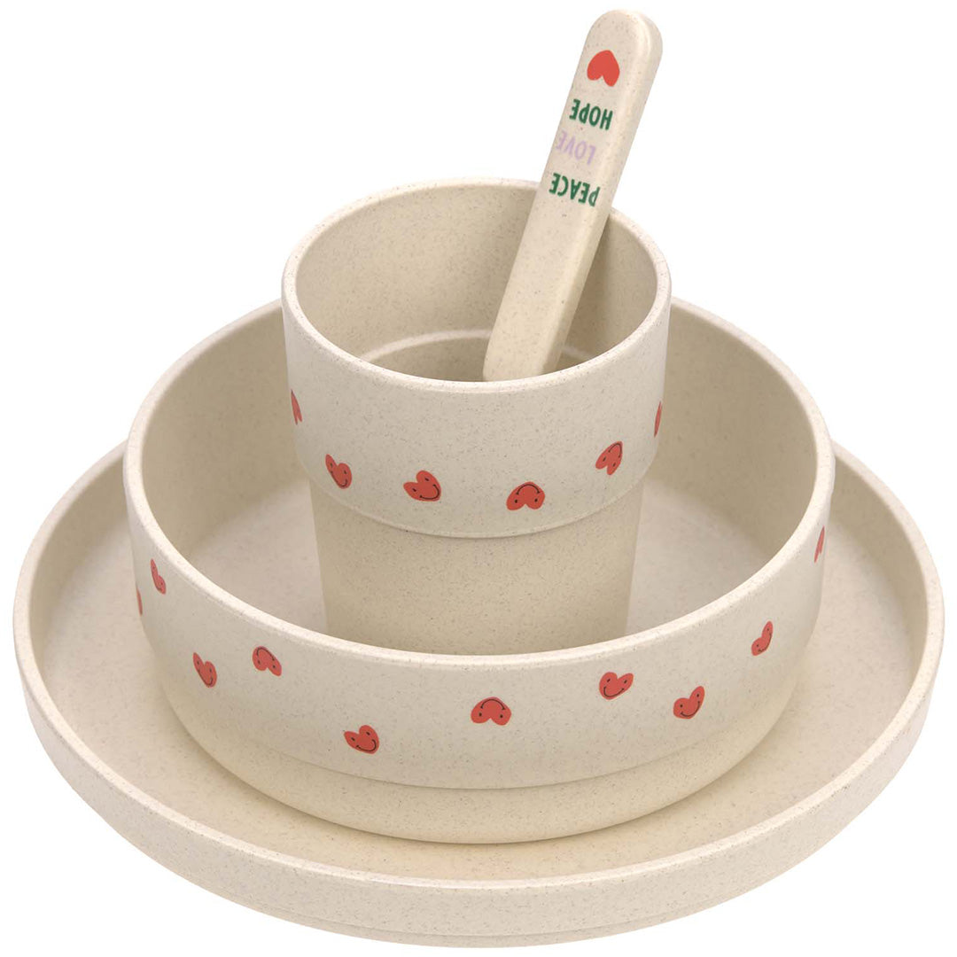lässig serviesset happy rascals - heart lavender - 4-delig | LAS1310062642 | 4