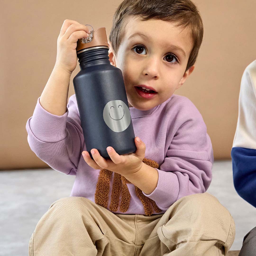 lässig rvs drinkfles little gang - smile navy - 500 ml | LAS12100254004 | 2