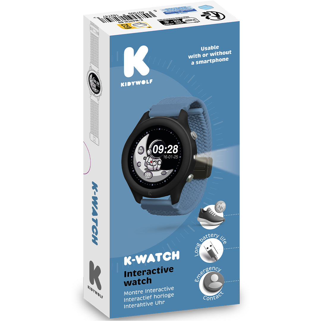 KWATCH-BU | kidywolf k-watch interactief horloge - blauw | 2