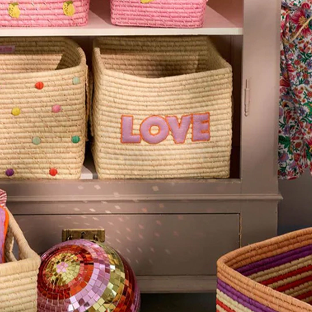rice opbergmand raffia - love | BSRAT-30LOVE | 2