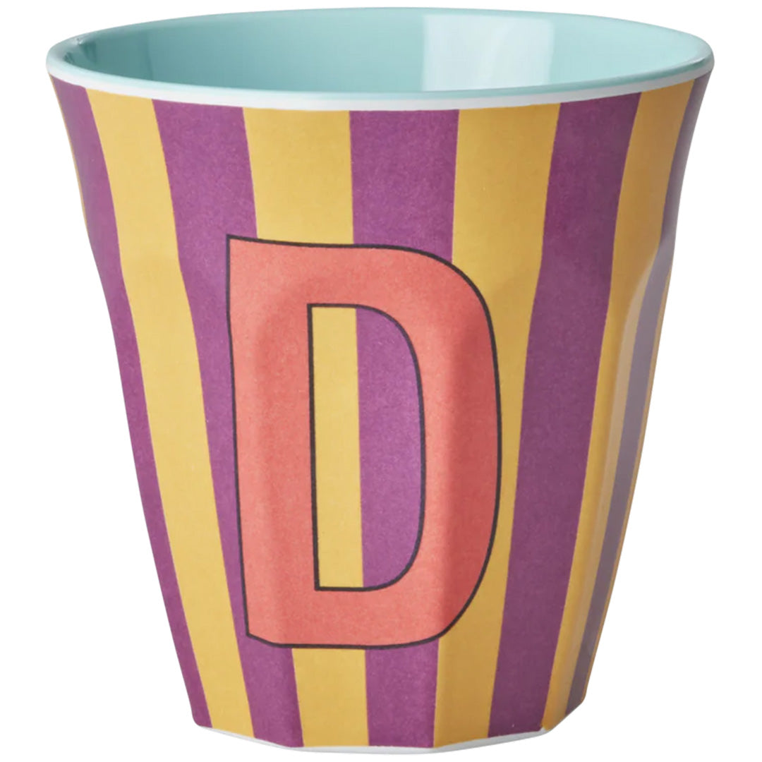 rice gobelet alphabet D - rayures - violet - 250 ml