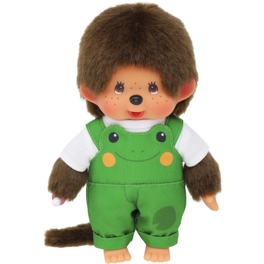 monchhichi pop jongen met tuinbroek - kikker - 20 cm | MI203871 | 