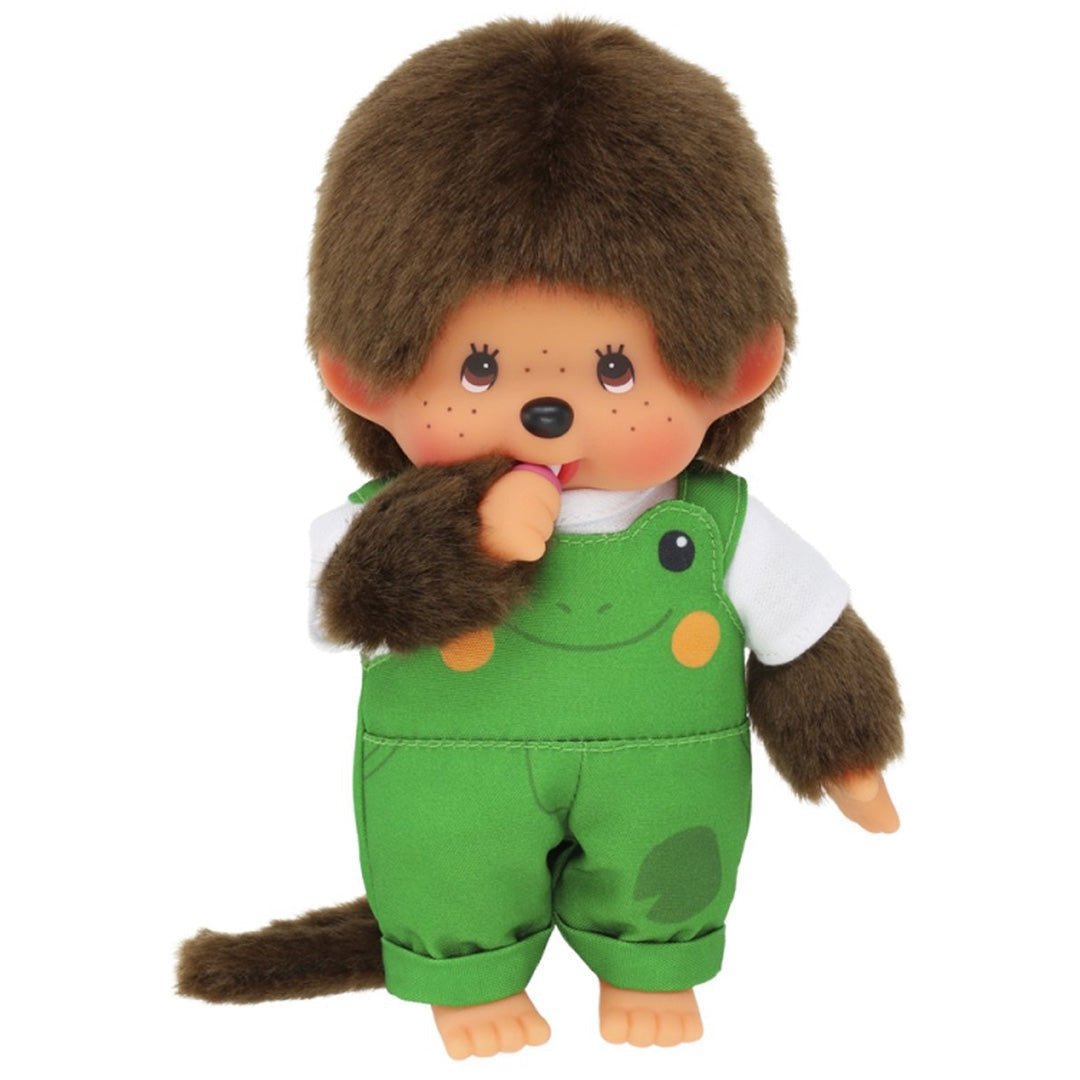monchhichi pop jongen met tuinbroek - kikker - 20 cm | MI203871 | 2