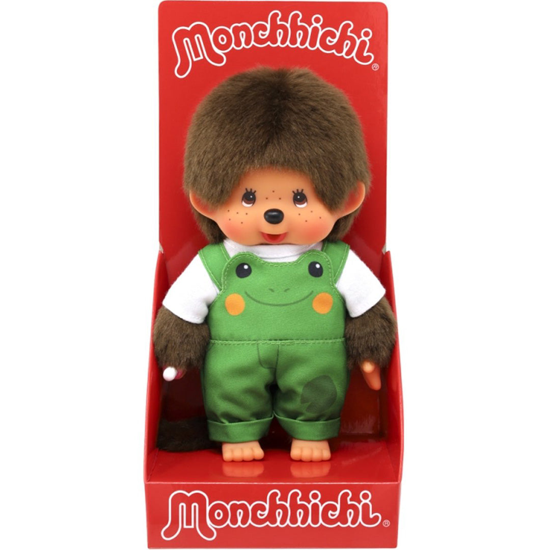 monchhichi pop jongen met tuinbroek - kikker - 20 cm | MI203871 | 3