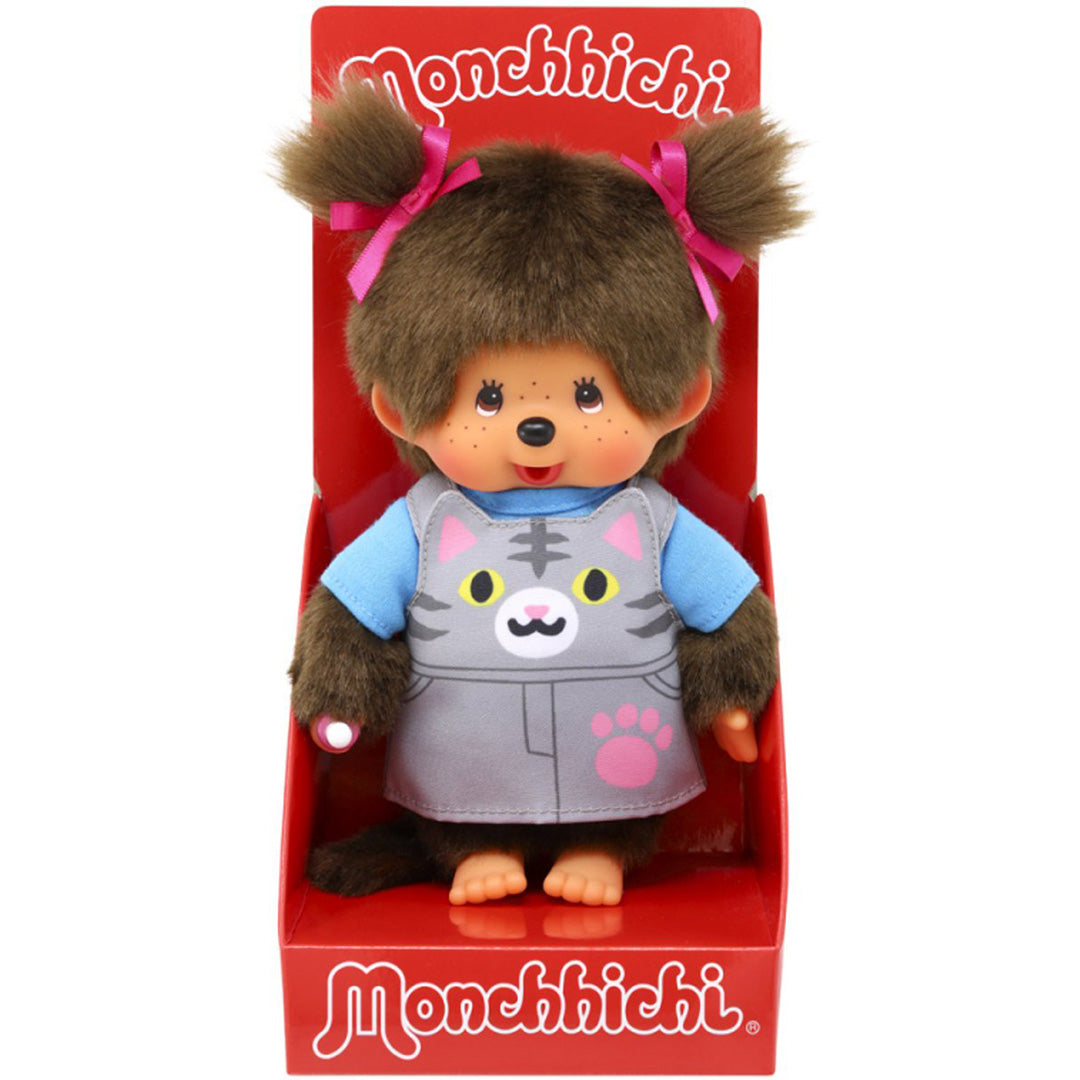 monchhichi pop meisje met jurk - poes - 20 cm | MI203895 | 3
