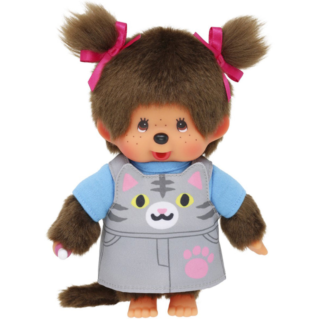 monchhichi pop meisje met jurk - poes - 20 cm | MI203895 | 