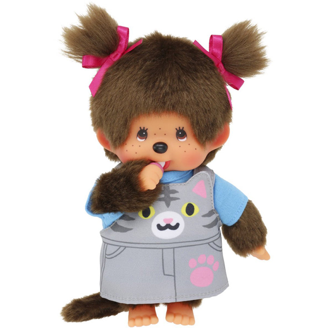 monchhichi pop meisje met jurk - poes - 20 cm | MI203895 | 2
