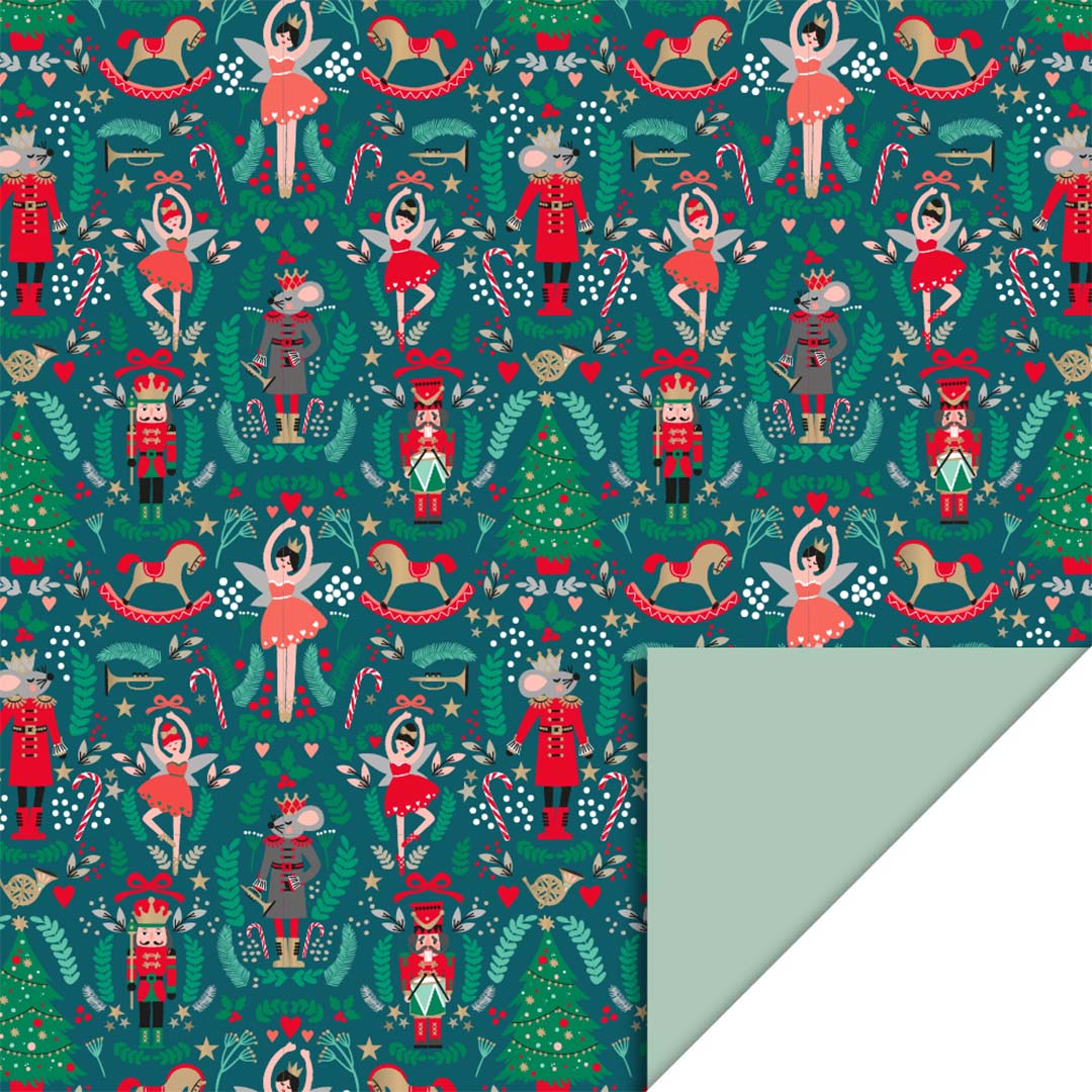 P34.298.070 | house of products inpakpapier kerstmis de notenkraker - pistache - 3 m