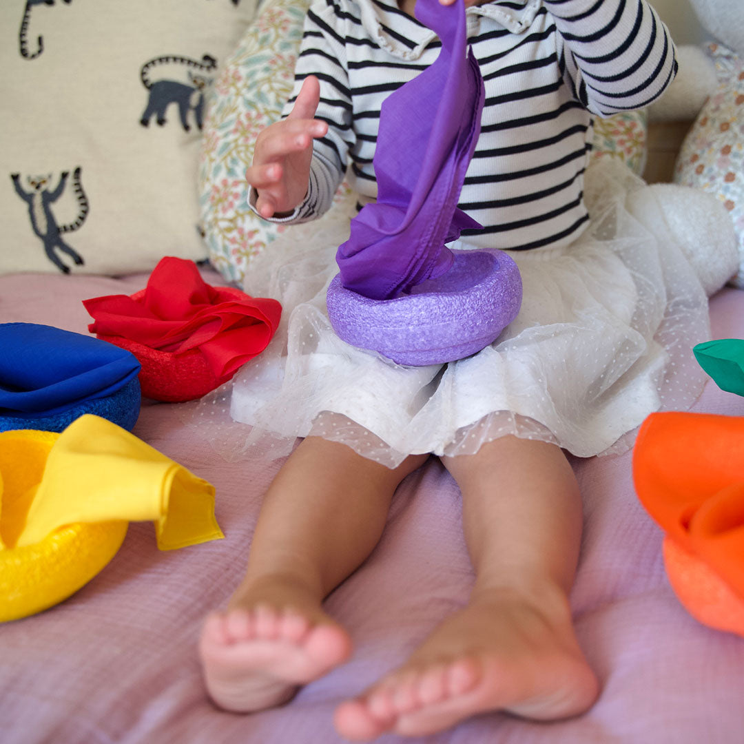 pit and play speeldoek regenboog - paars - 75x75 cm | 6154119613652 | 5