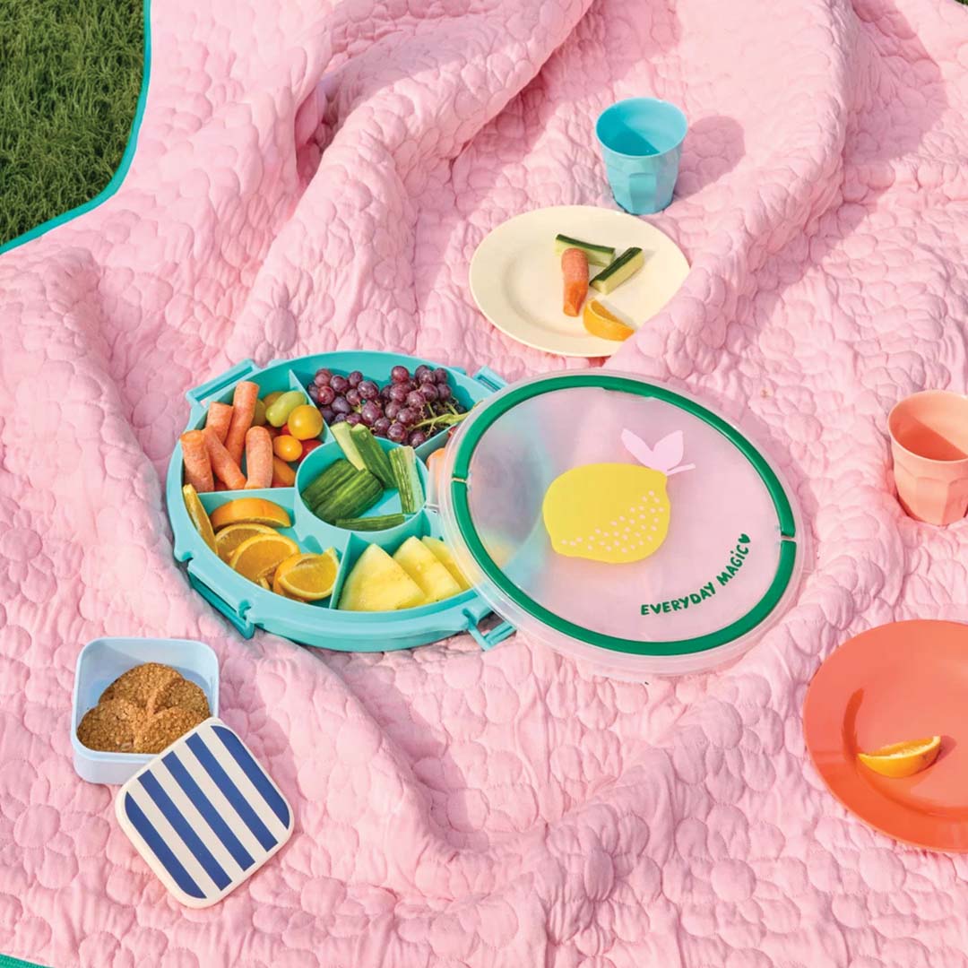 rice snackbox met 6 vakken - lemon | FBOX-SERMI | 2