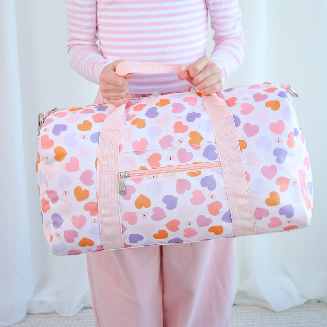 a little lovely company sac de week-end cœurs - 46 cm