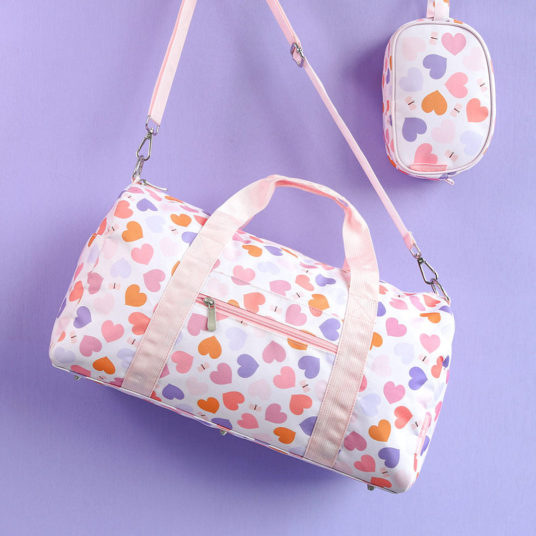 a little lovely company sac de week-end cœurs - 46 cm