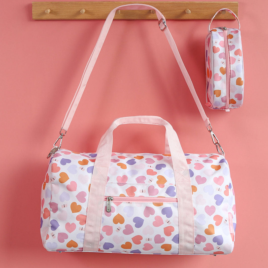 a little lovely company sac de week-end cœurs - 46 cm
