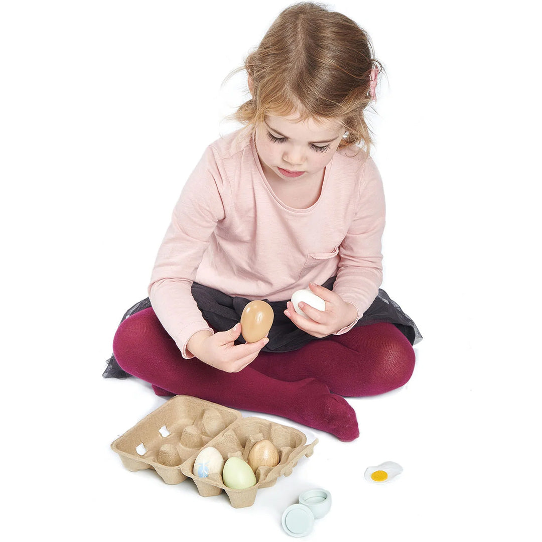 tender leaf toys houten eieren - 6st | 4608285 | 2