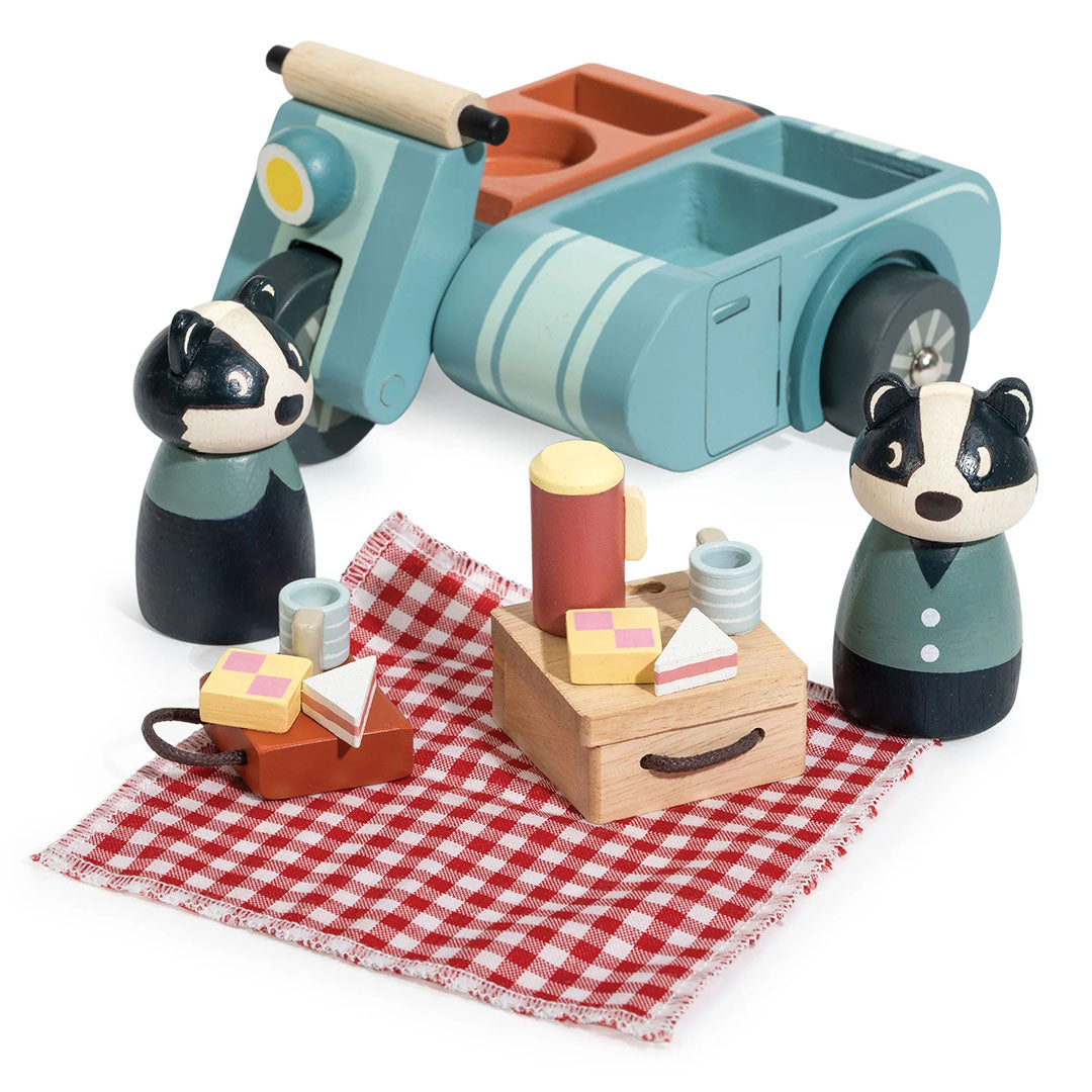 tender leaf toys speelset - badger picnic motorbike ride | 4608375 | 5