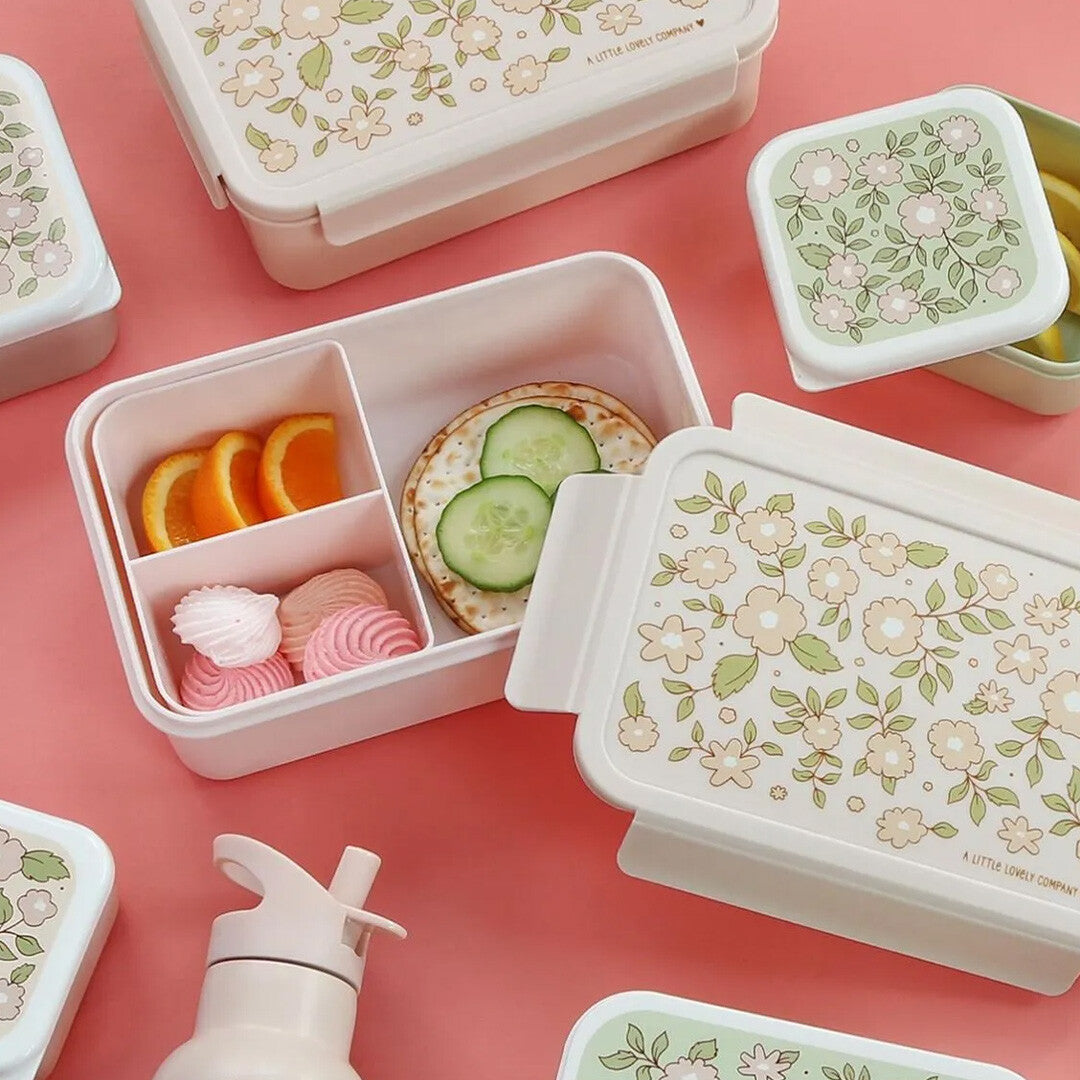 a little lovely company broodtrommel met vakjesblad - bloesem - pink | BBBLPI68 | 2