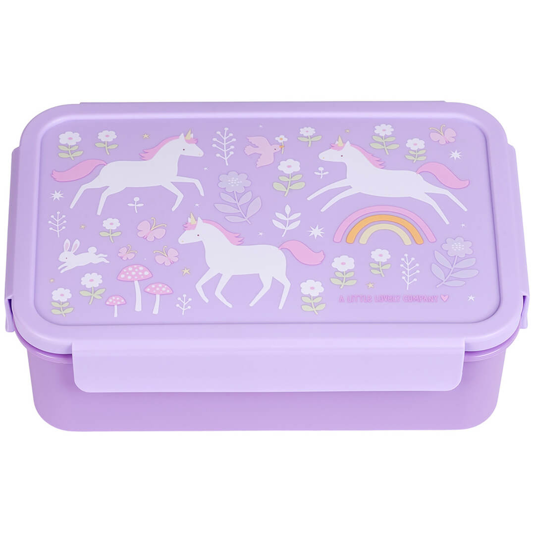 a little lovely company broodtrommel met vakjesblad - unicorn dreams | BBUDPU70 | 3