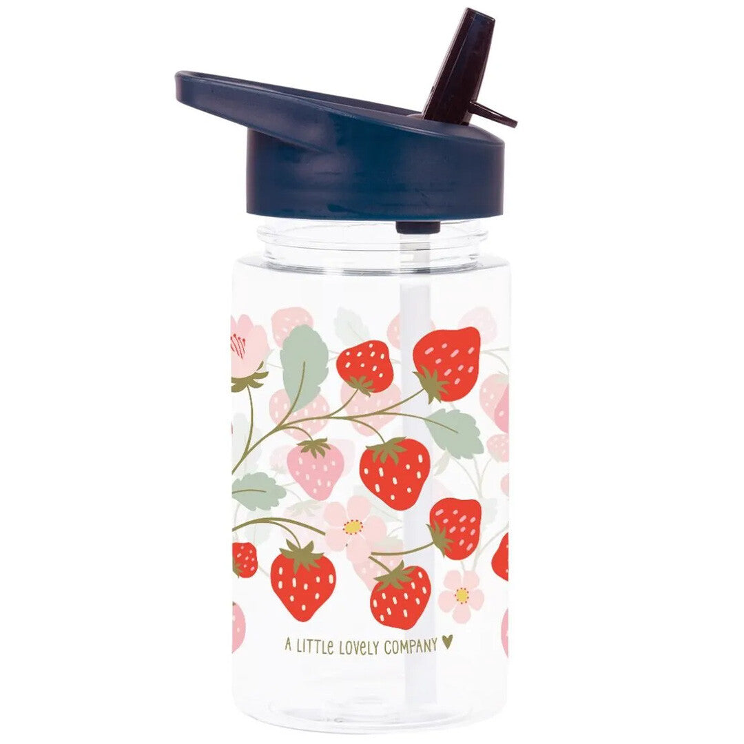 a little lovely company drinkfles met rietje - aardbeien - 450ml | DBSTBU64 | 0