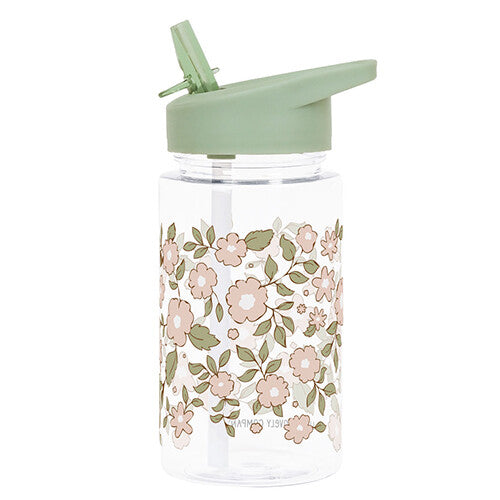 a little lovely company drinkfles met rietje - bloesem - groen - 450ml | DBBLSA45 | 0
