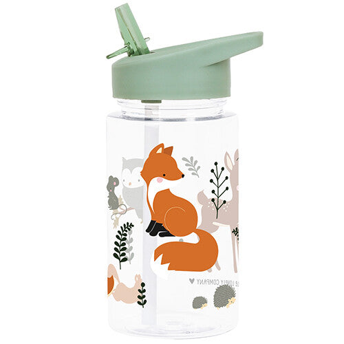 a little lovely company drinkfles met rietje - bosvriendjes - 450ml | DBFFSA47 | 0
