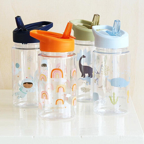 a little lovely company drinkfles met rietje - regenbogen - 450ml | DBRAPI34 | 2