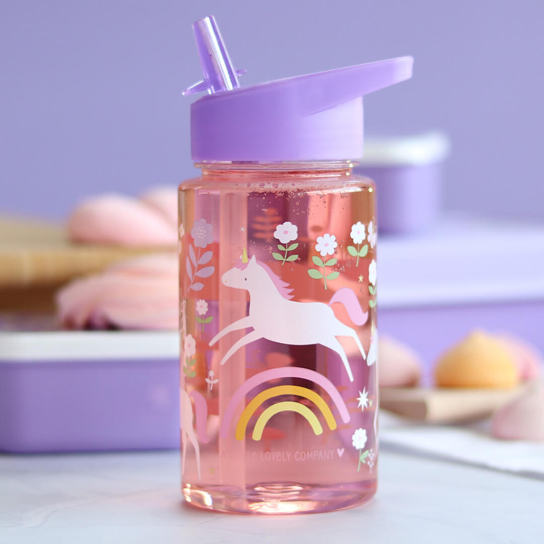 a little lovely company drinkfles met rietje - unicorn dreams - 450 ml | DBUDPU86 | 2