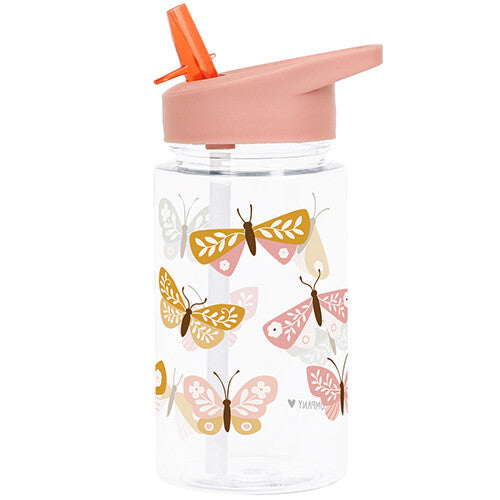 a little lovely company drinkfles met rietje - vlinders - 450ml | DBBUPI43 | 0