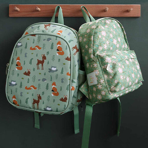 a little lovely company kleuterrugzak bloemen - sage - 30 cm | BPBLSA60 | 3