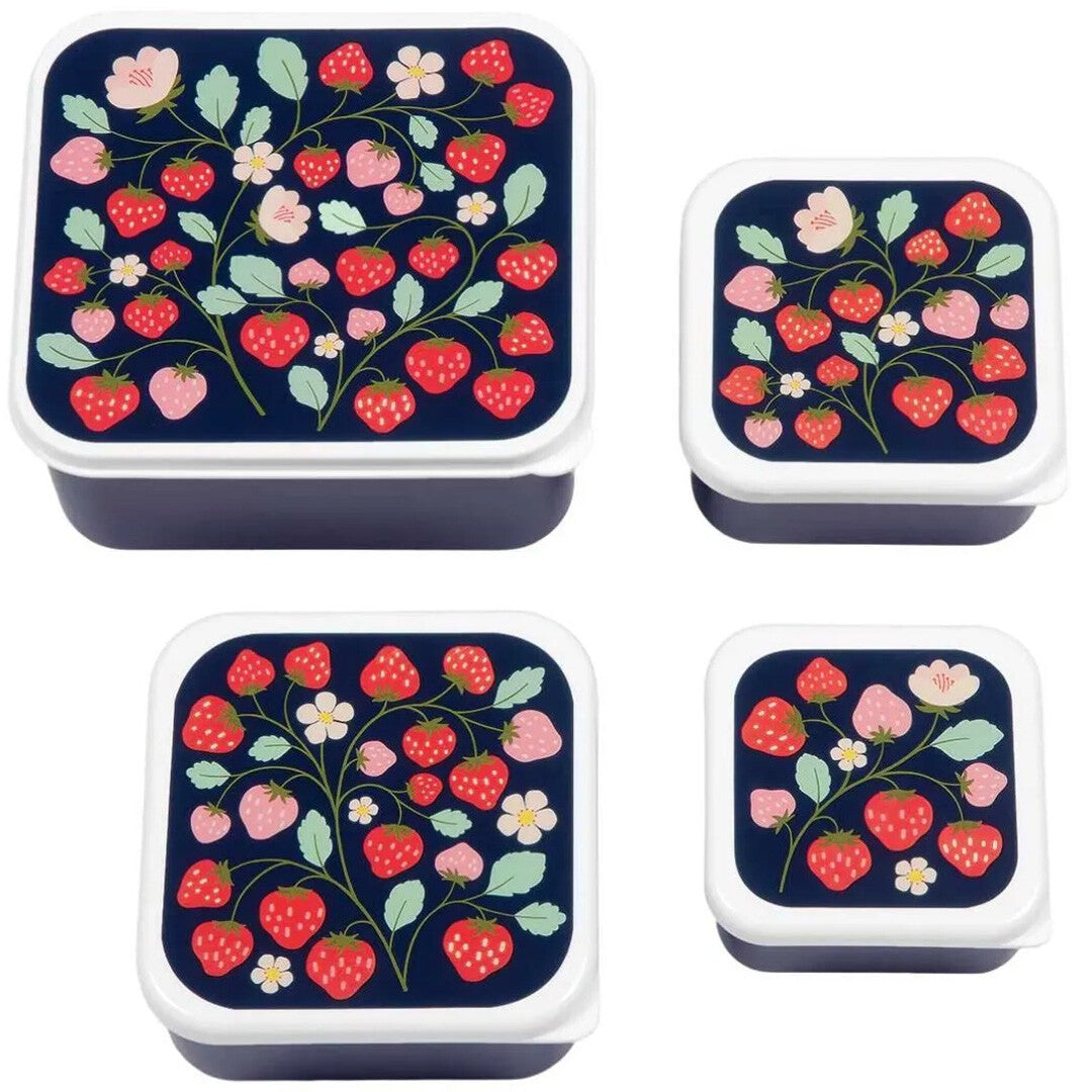 a little lovely company lunchbox set - aardbeien - 4st | SBSEST60 | 0
