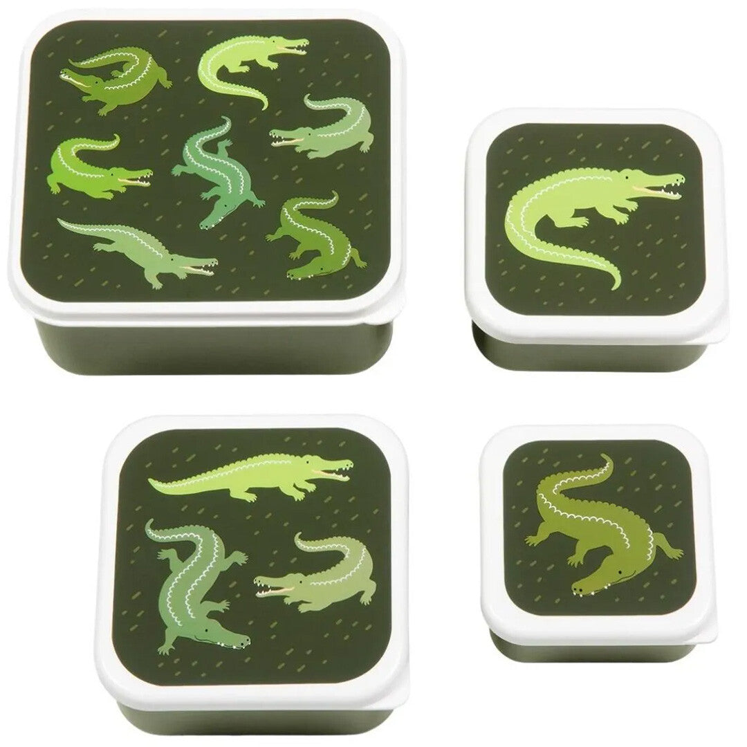 a little lovely company lunchbox set - krokodillen - 4st | SBSEVR59 | 0
