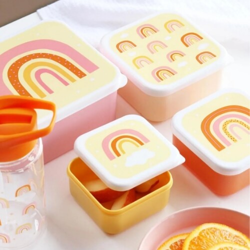 a little lovely company lunchbox set - regenbogen - 4st | SBSERA41 | 3