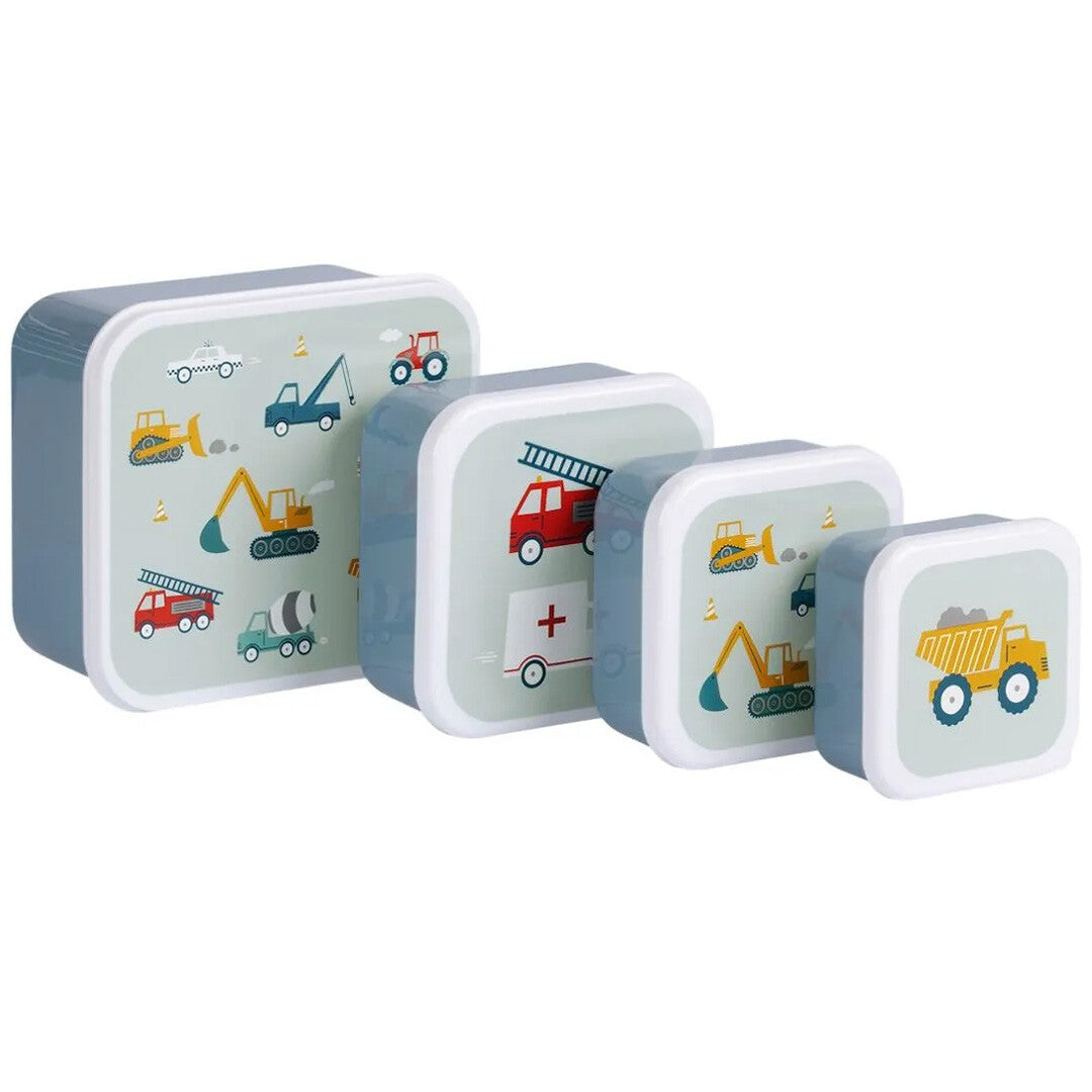 a little lovely company lunchbox set - voertuigen - 4st | SBSEVE58 | 1