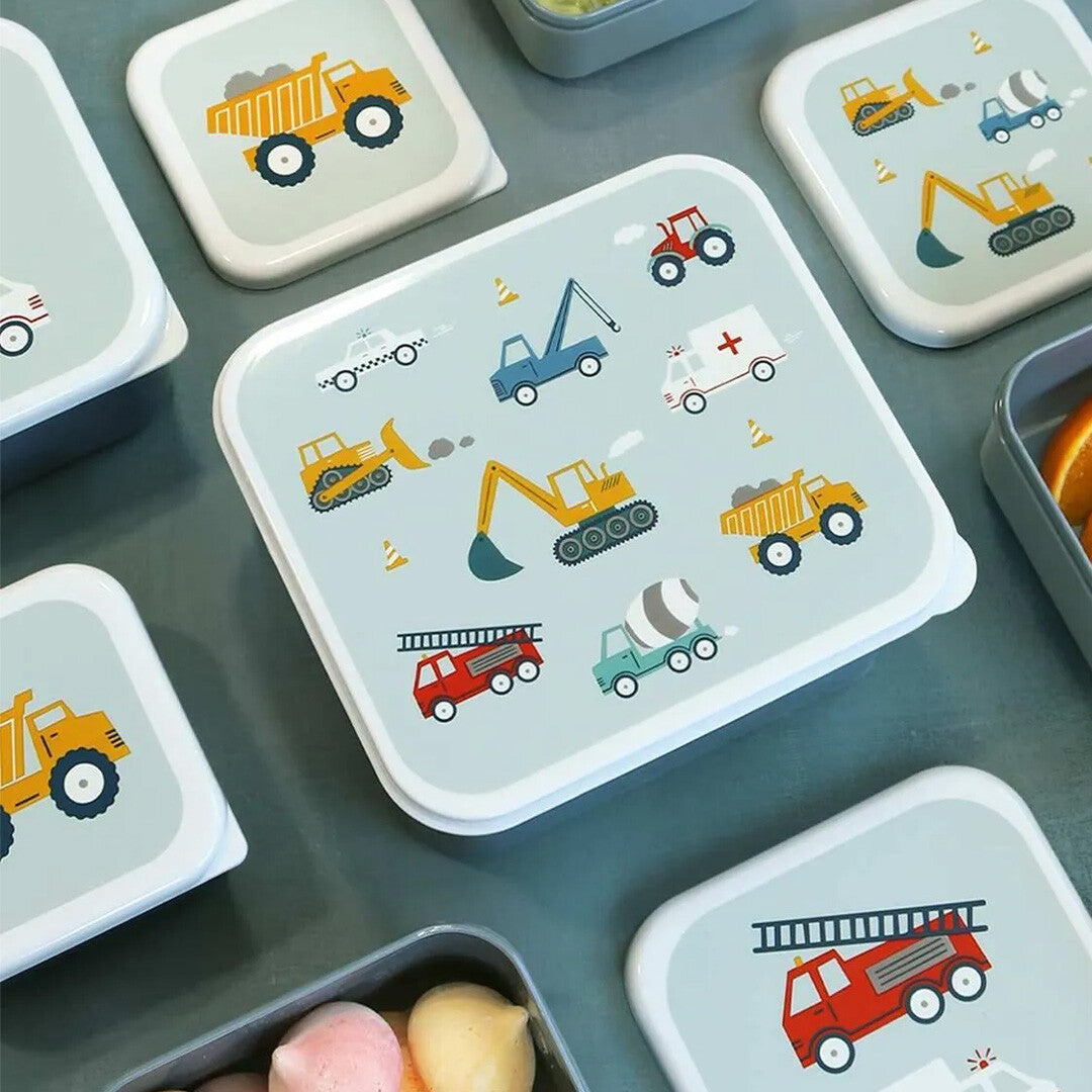a little lovely company lunchbox set - voertuigen - 4st | SBSEVE58 | 3