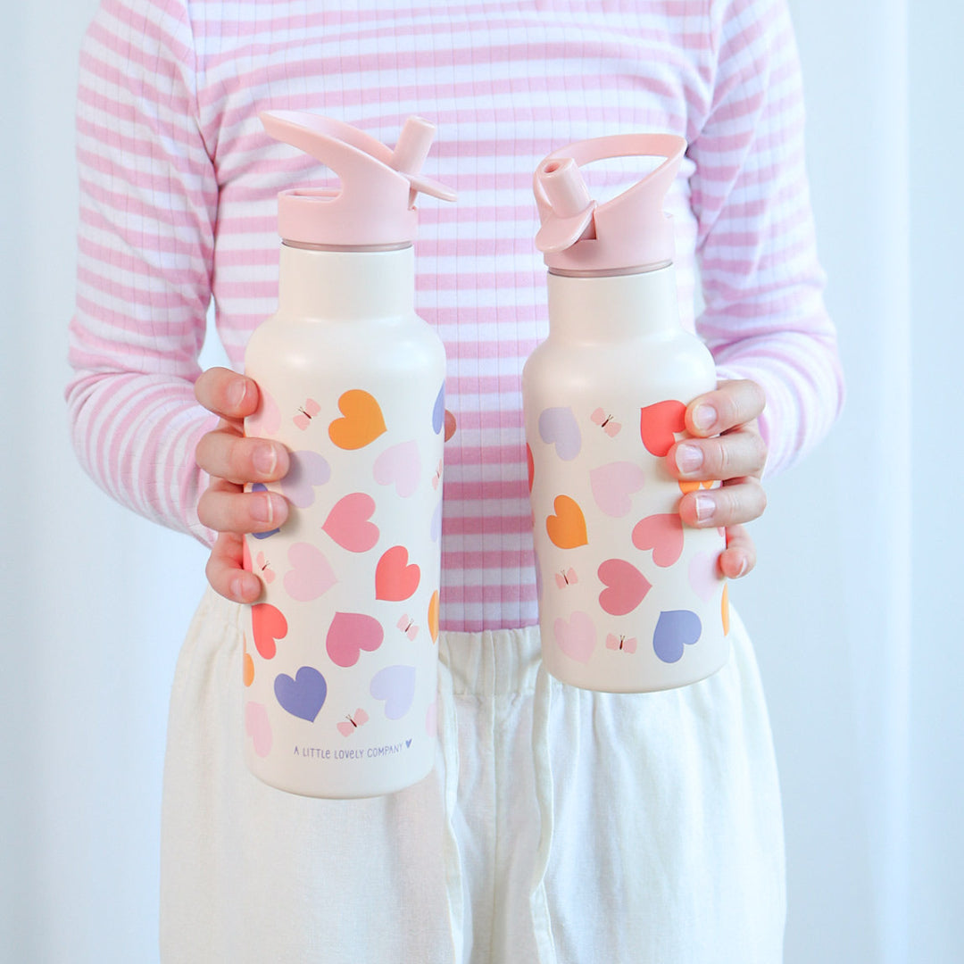 a little lovely company rvs drinkfles - hartjes - 350 ml | DBSSHE98 | 2