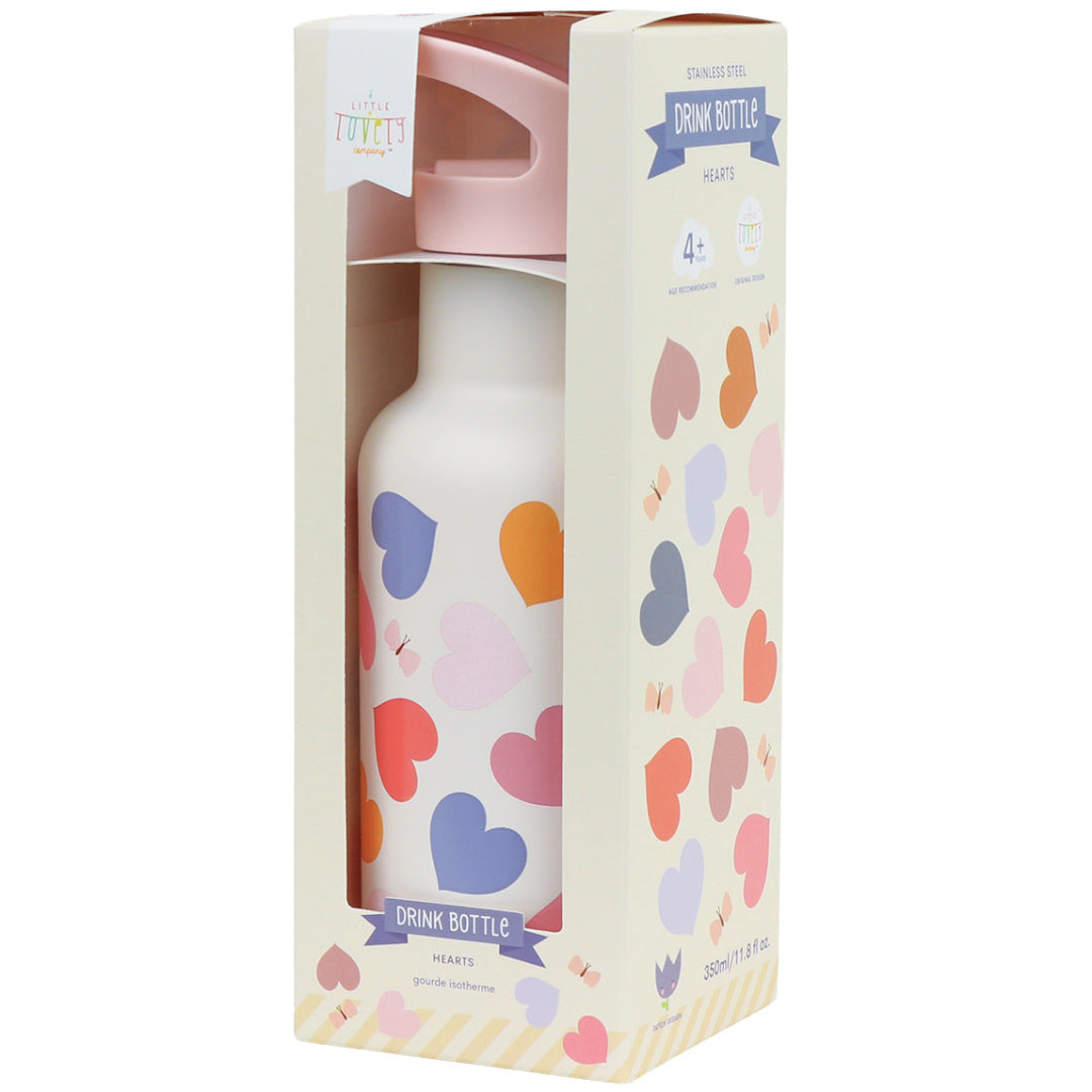 a little lovely company rvs drinkfles - hartjes - 350 ml | DBSSHE98 | 6