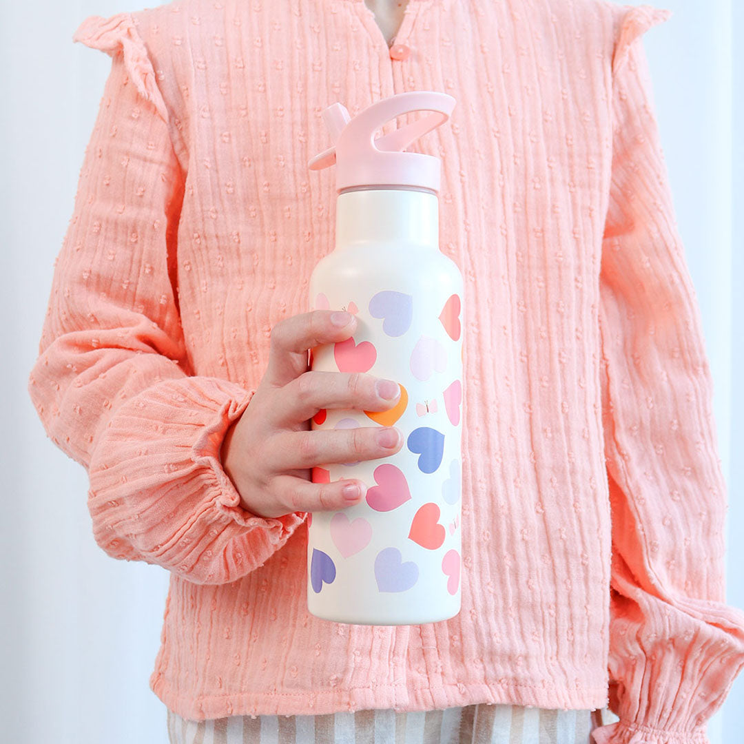 a little lovely company rvs drinkfles - hartjes - 500 ml | DBSXHE102 | 3