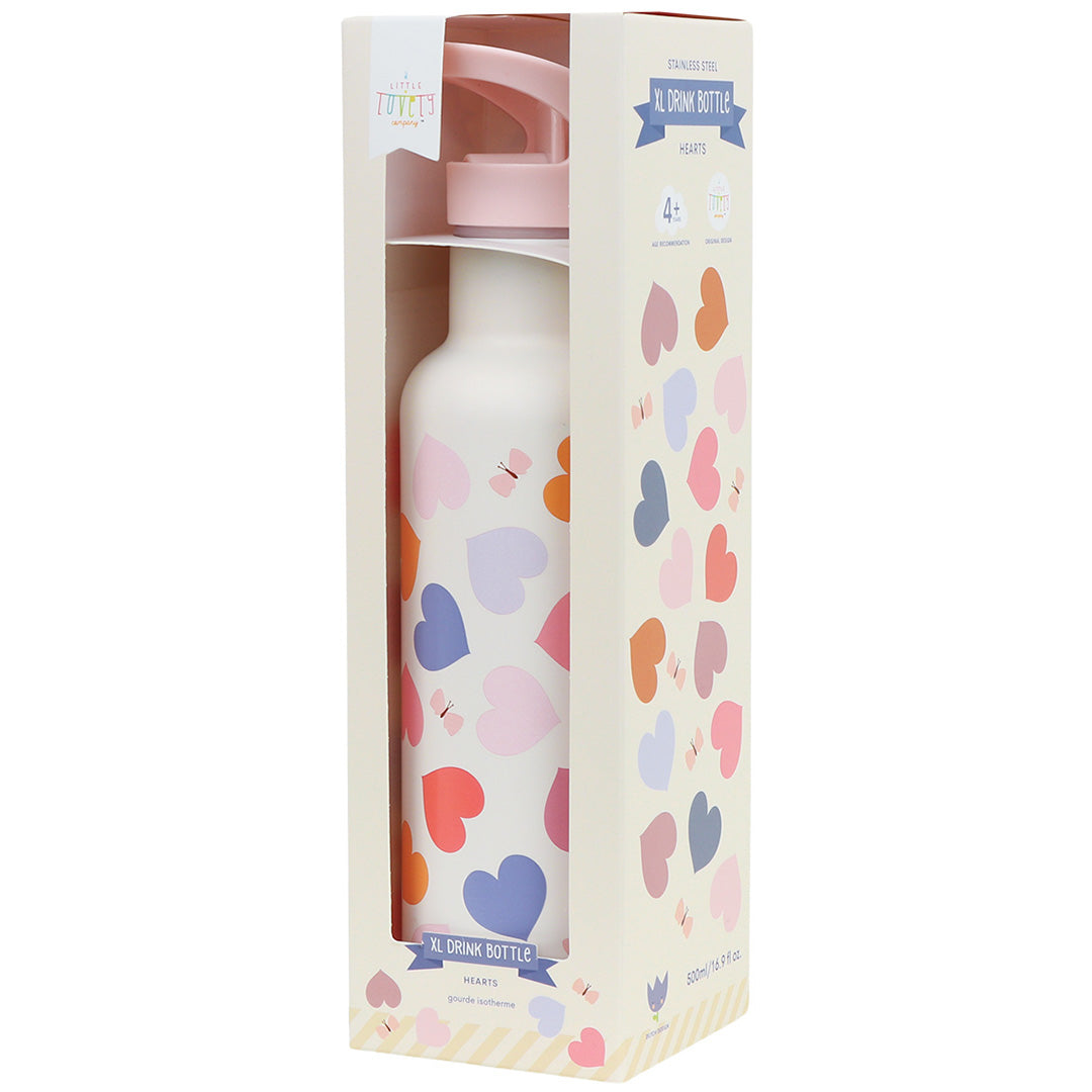 a little lovely company rvs drinkfles - hartjes - 500 ml | DBSXHE102 | 5