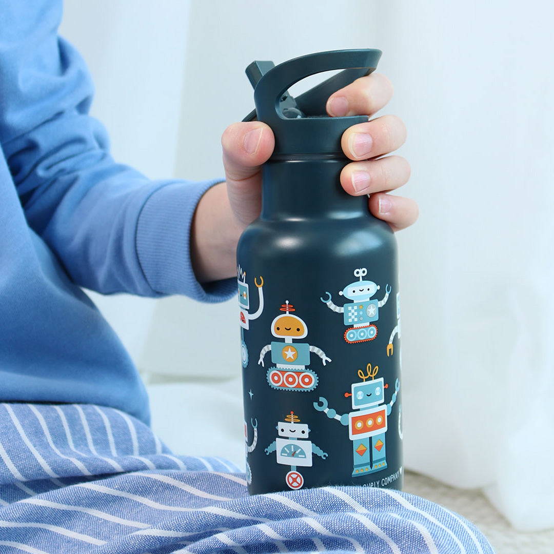a little lovely company rvs drinkfles - robots - 350 ml | DBSSRO100 | 2