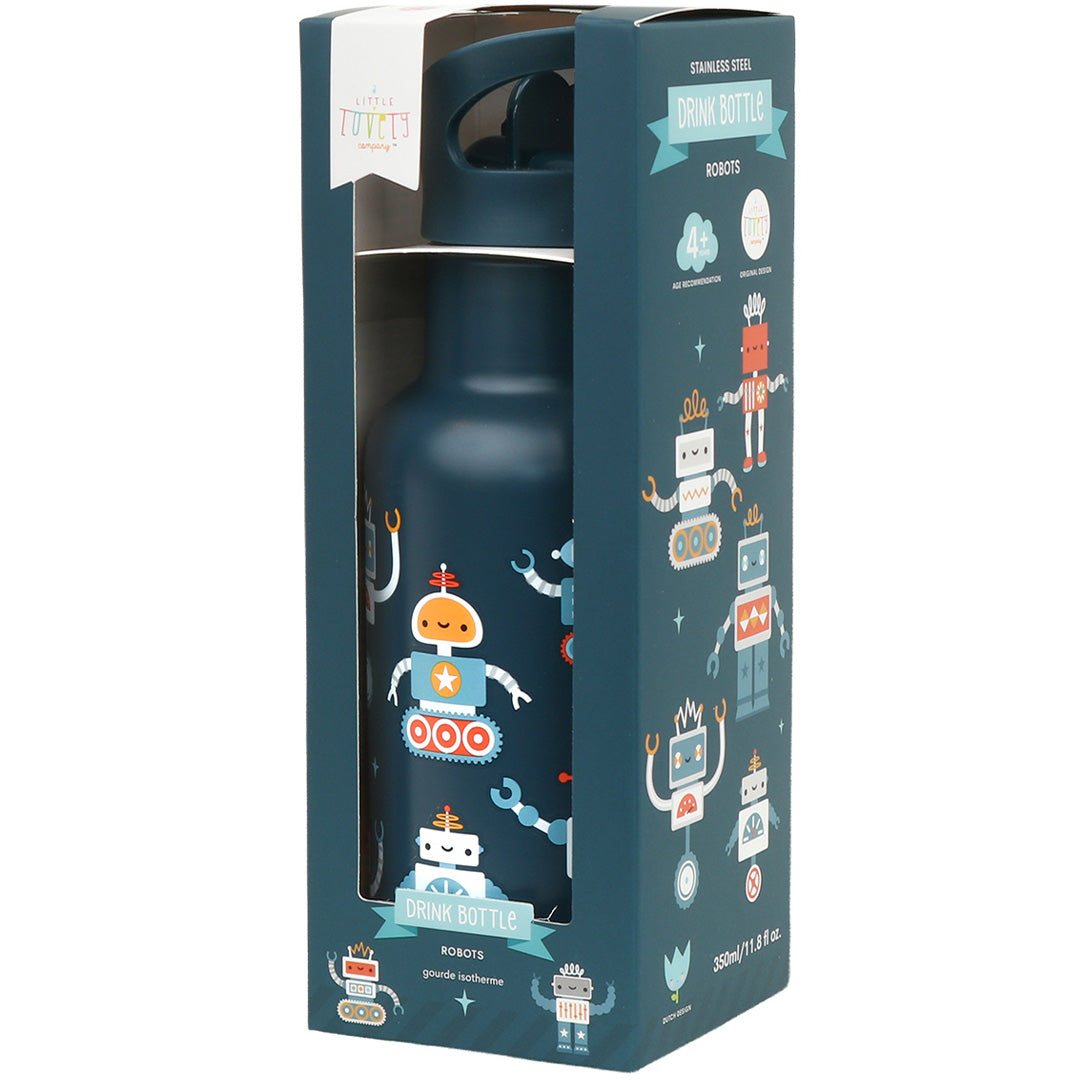 a little lovely company rvs drinkfles - robots - 350 ml | DBSSRO100 | 5