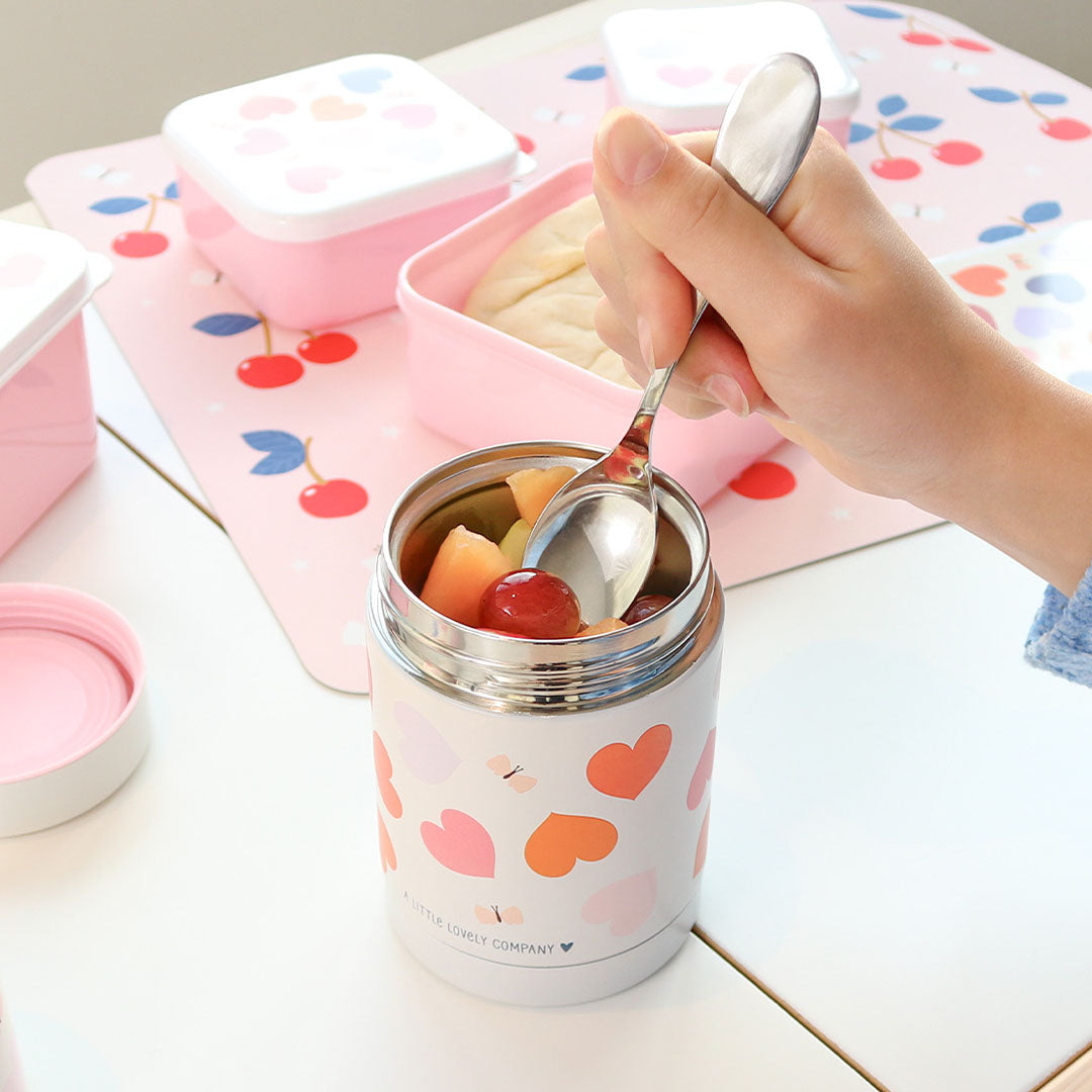 a little lovely company rvs voedselpot thermos - hartjes | SSFJHE05 | 2