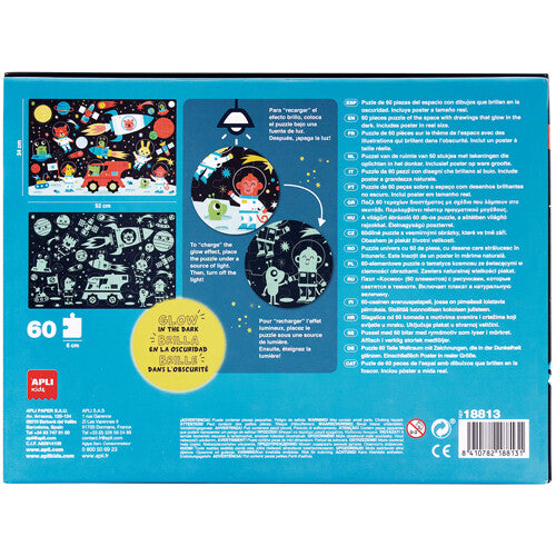 apli kids puzzel glow in the dark + poster - ruimte - 60st | 32018813 | 1