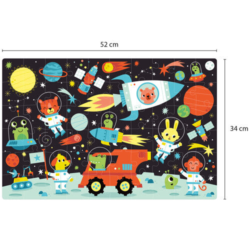 apli kids puzzel glow in the dark + poster - ruimte - 60st | 32018813 | 3