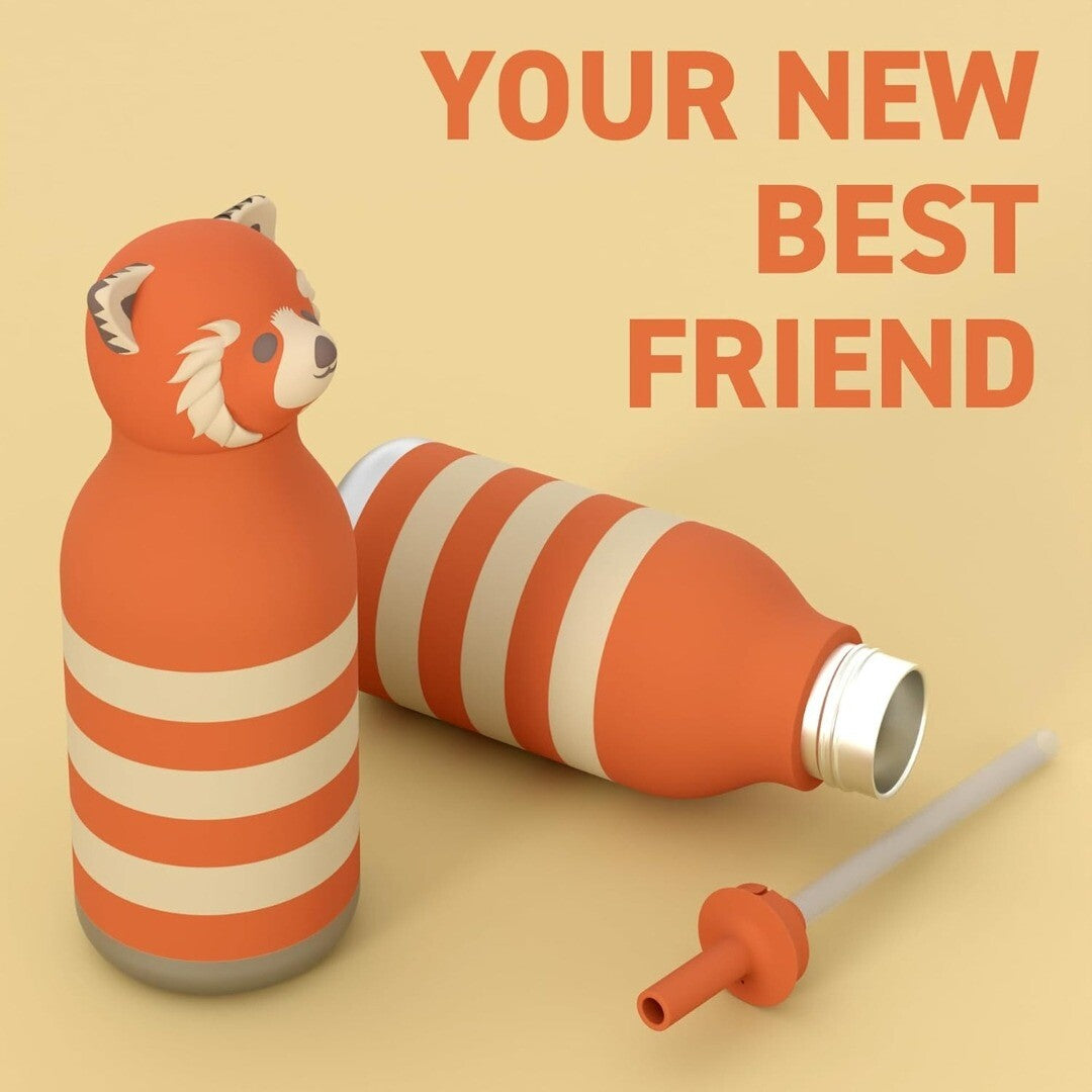 asobu rvs drinkfles bestie - rode panda - 460 ml | SBV44-Red-Panda | 1